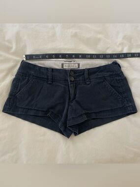 Abercrombie & Fitch Women's Dark Navy low-Waist Cotton Blend mini hot Shorts